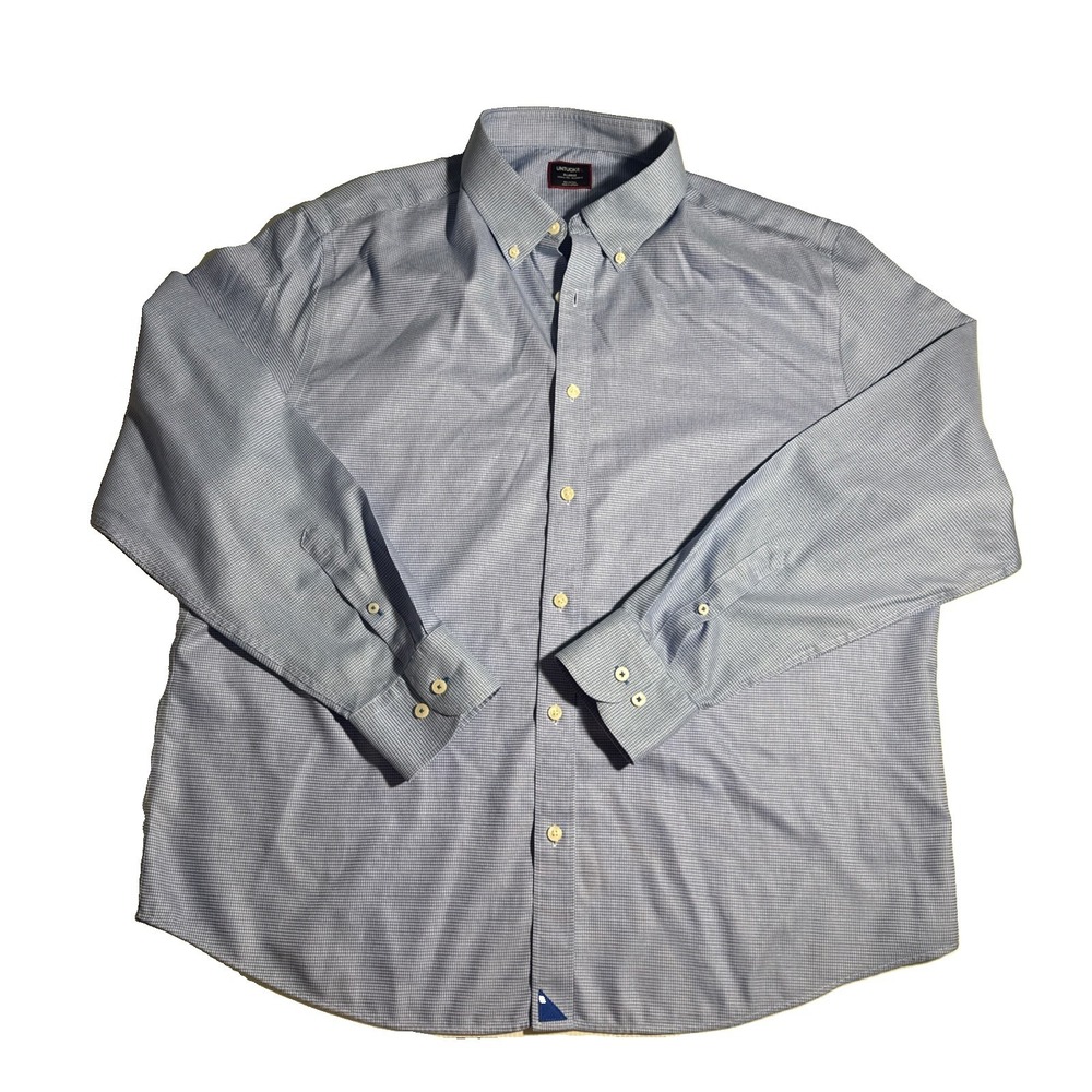 UNTUCKit Jamison Button Down Mens XL Blue Micro Geometric Relaxed Fit Shirt Work